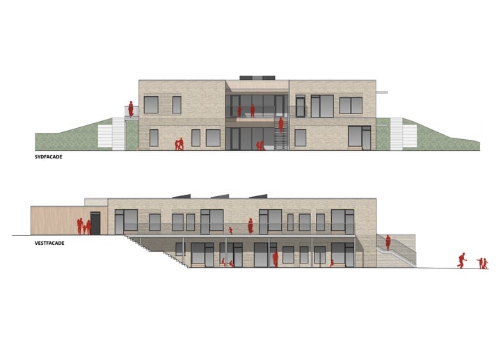 Thrigesvej-syd- og vestfacade