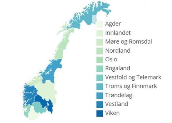 Kart med fylker LiveStat